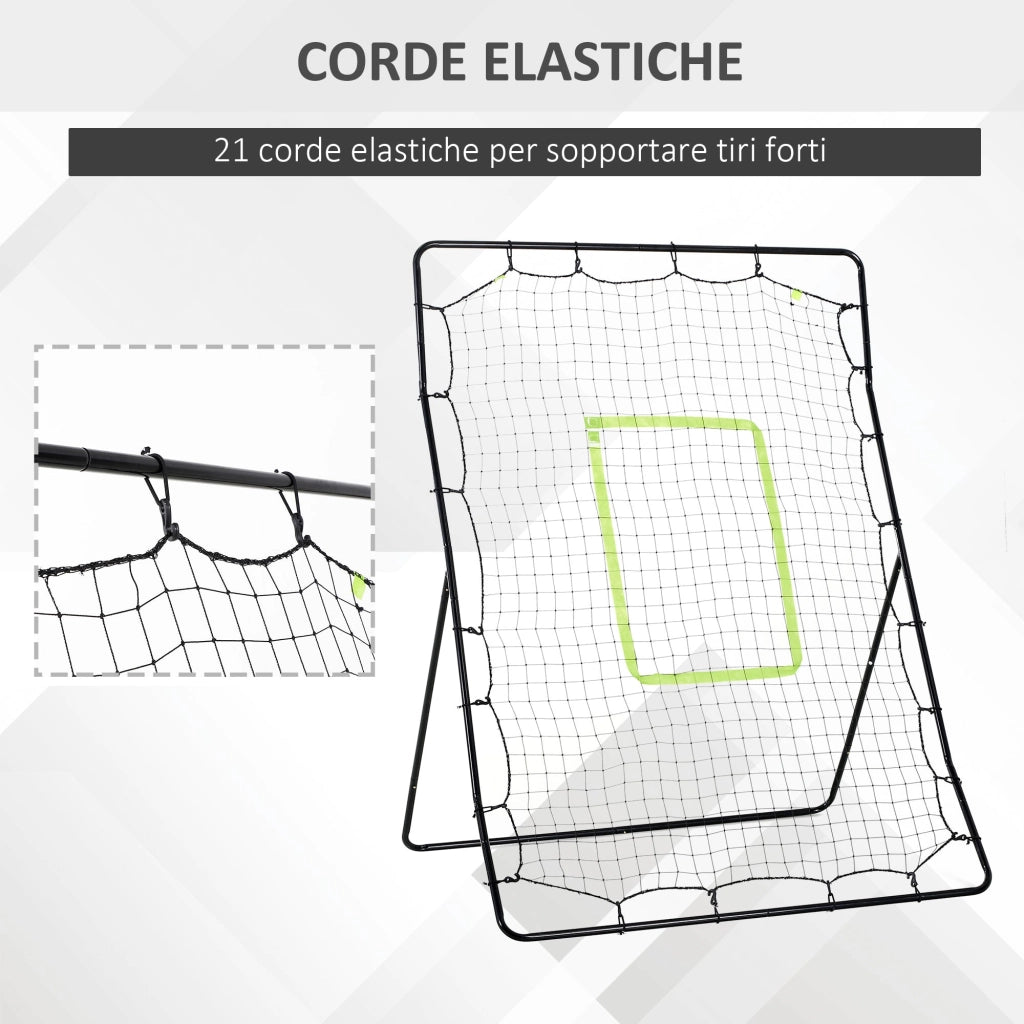 Rete per Allenamento per Calcio e Baseball Pieghevole 123x90x174 cm con Zona di Precisione Nero