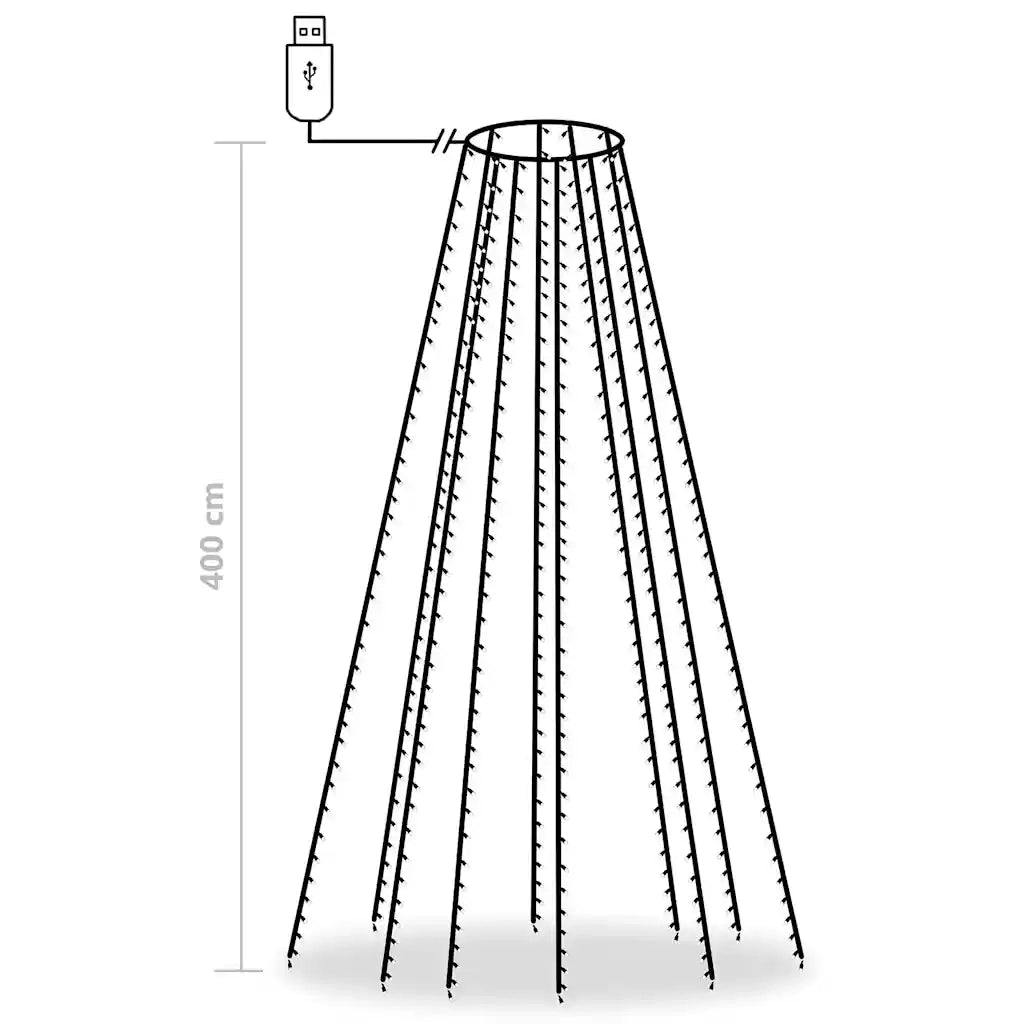 Rete di Luce per Albero di Natale 400 LED Multicolori 400 cm CFW5246290