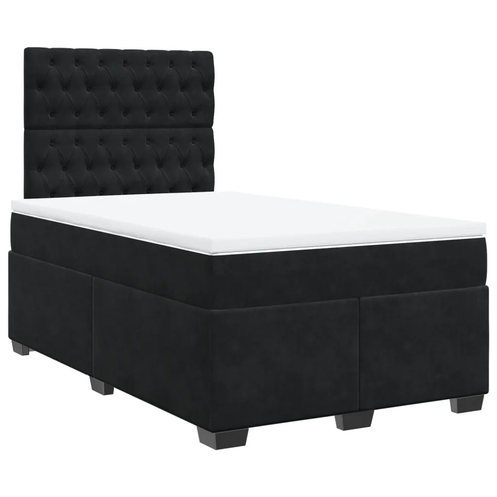 Giroletto a Molle con Materasso Nero 120x190 cm in Velluto 3290866
