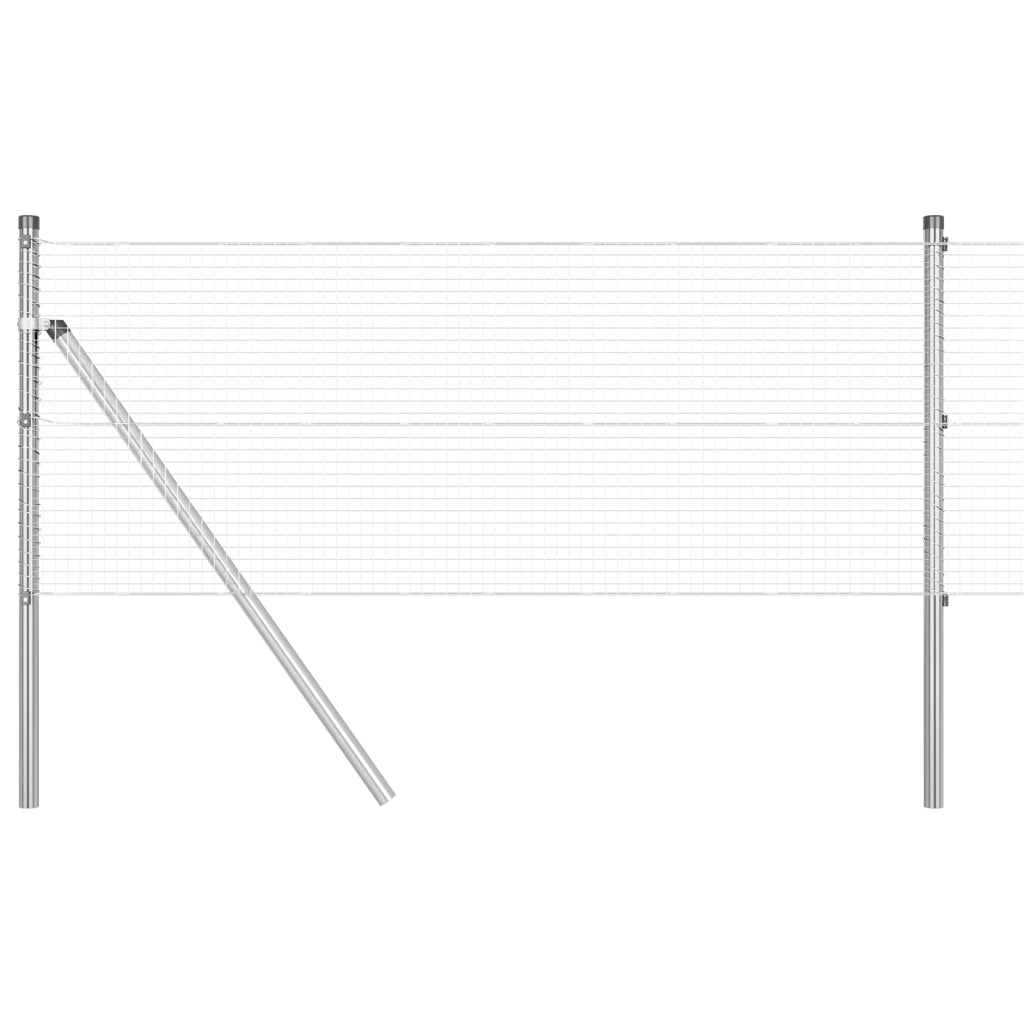 Recinto in rete saldata con 7 pali 0.8x10 m Acciaio zincato