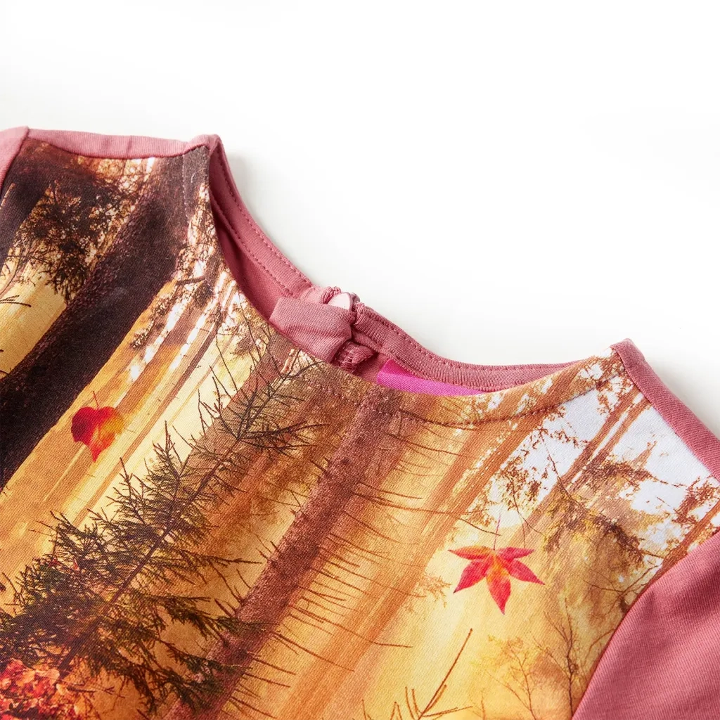 Abito da Bambina a Maniche Lunghe Rosa Antico 128 CFW3960760