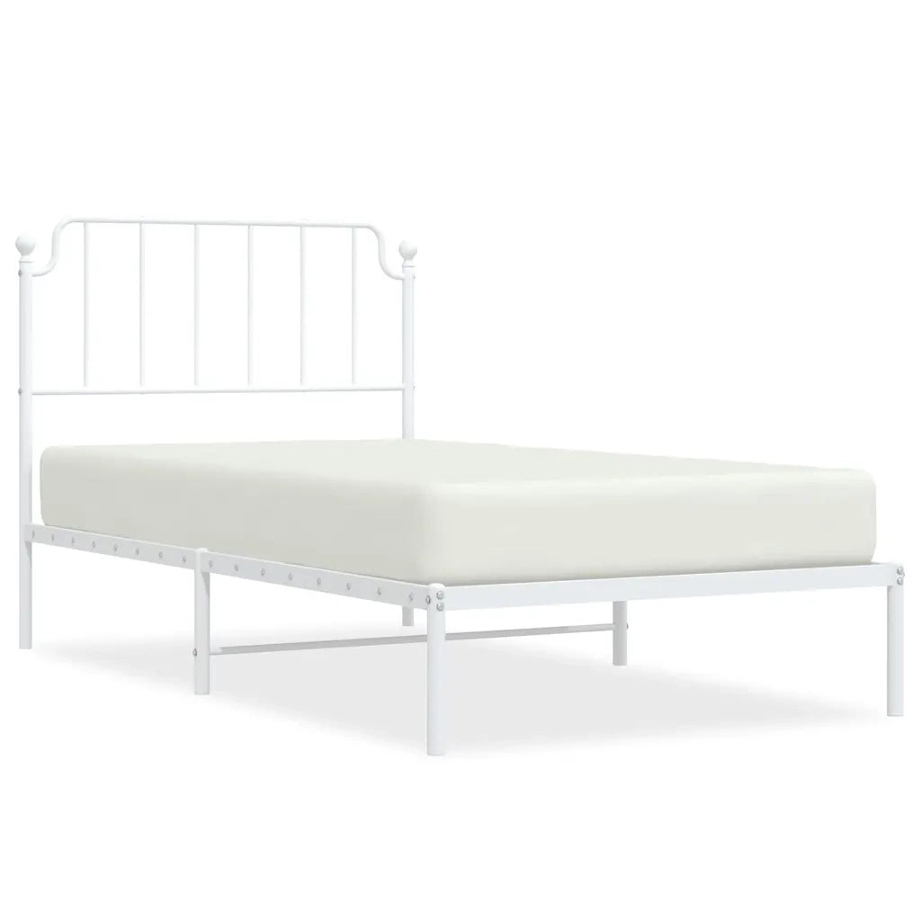 Giroletto con Testiera Metallo Bianco 100x200 cm 373931