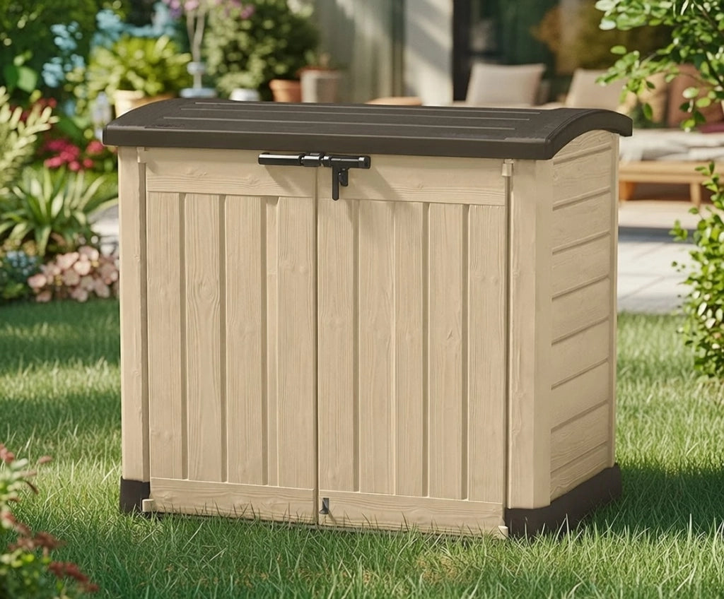 Armadio Porta Attrezzi da Giardino 146x120x82 cm in Resina Keter Store It Out Arc Beige
