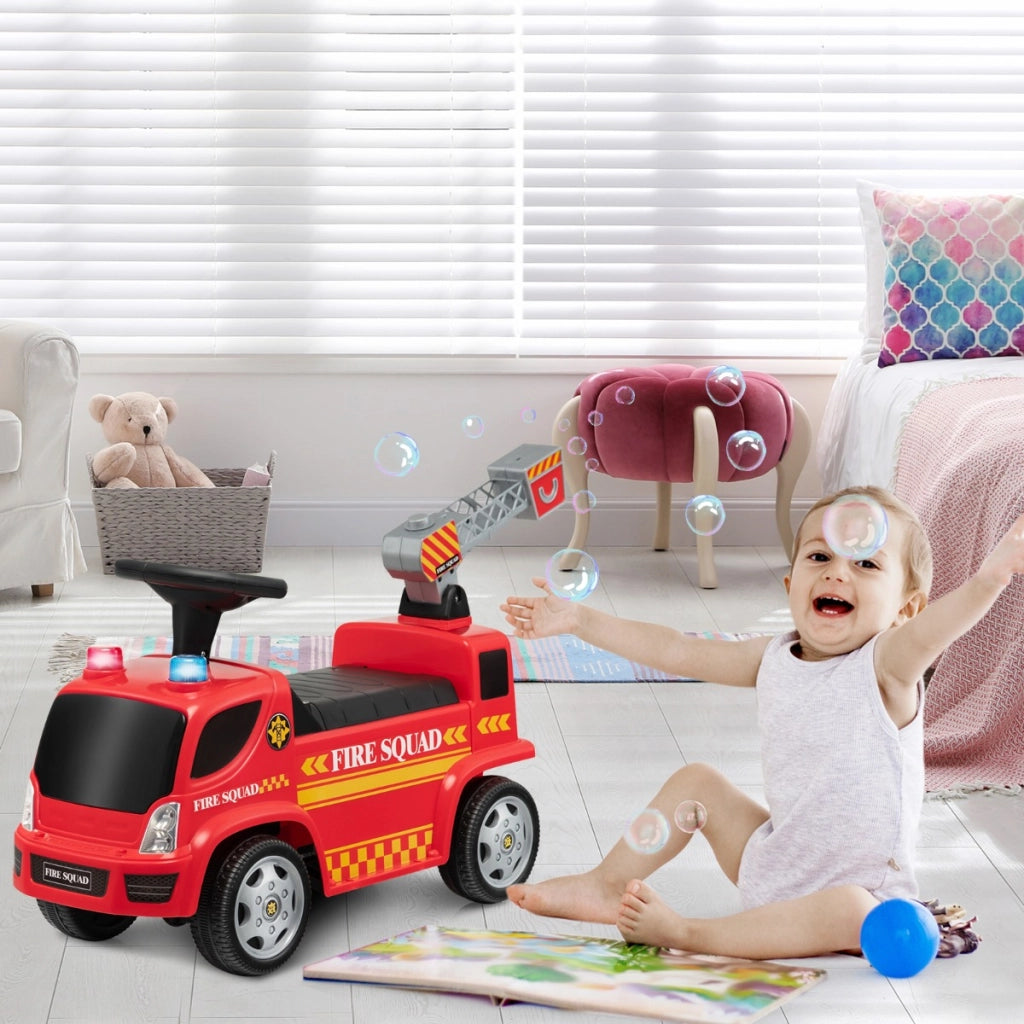 Monopattino a piedi con macchina a bolle fari allarme musica, Auto giocattolo per bambini tra 18 e 36 mesi Rosso-Macchinine giocattoli