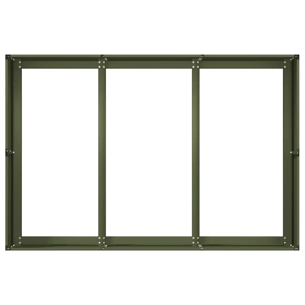 Fioriera-Vaso-Contenitore per Piante Verde Oliva 120x80x40 cm in Acciaio