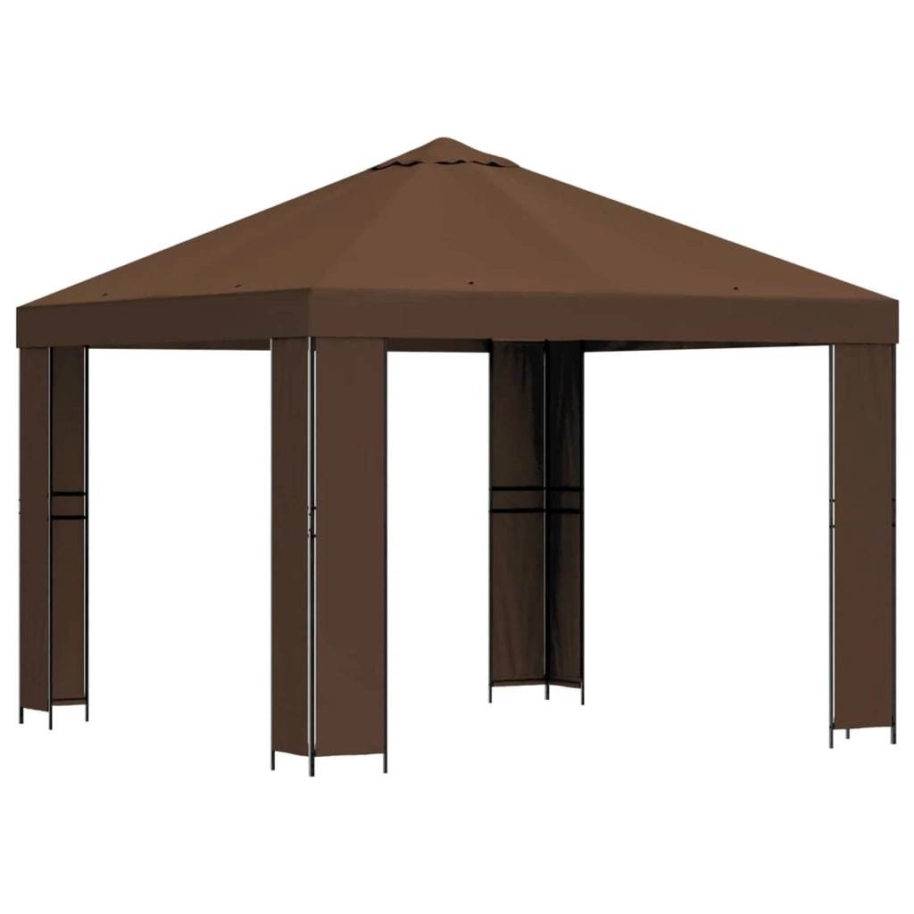 Gazebo 3 x 3 m Marrone Poliestere e Acciaio 190 900360