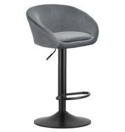 Sgabello VALORA EAST - velluto grigio / base nera per soggiorno, cucina, sala da pranzo