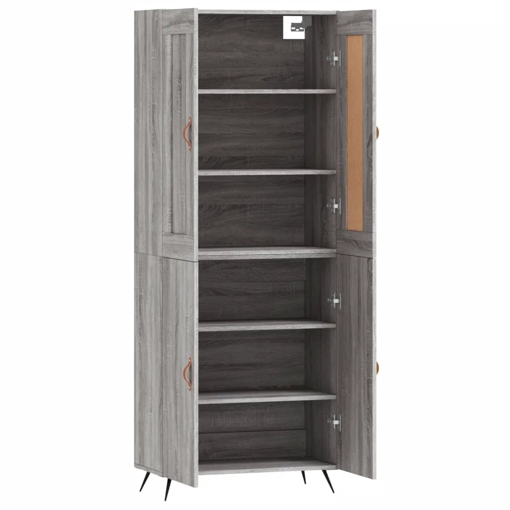 Credenza Grigio Sonoma 69,5x34x180 cm in Legno Multistrato 3199535