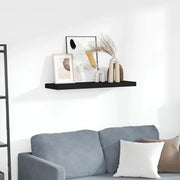 Scaffale a Parete Nero 80x23,5x3,8 cm in MDF cod mxl 33406