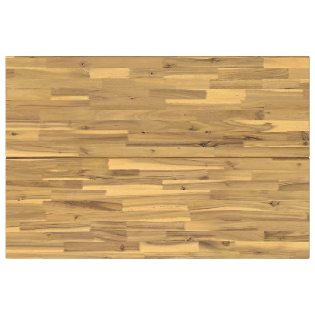 120 x 80 x 75 cm Legno di Acacia Massello Bianco e Nero 937626
