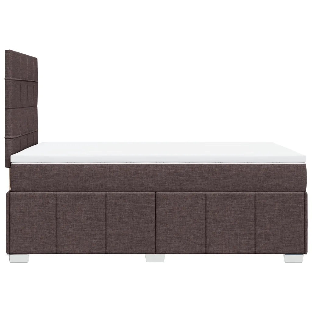 Giroletto a Molle con Materasso Marrone Scuro 120x200cm Tessuto
