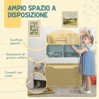 Libreria per Bambini 2 Livelli con Cassetto 62x40x88 cm Bianco