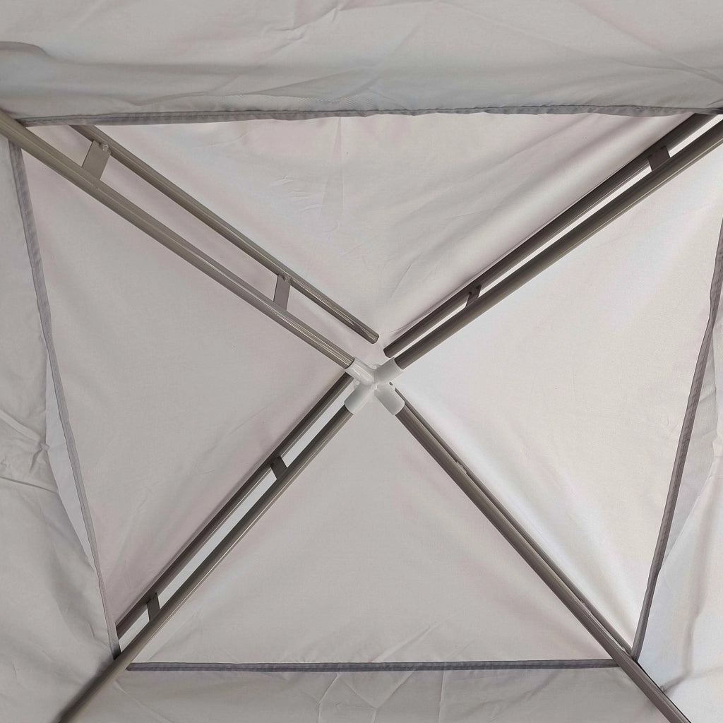 Gazebo per Giardino 3x3 m ¨C zephmum ¨C Grigio, Metallo, con 4 Mosquitere