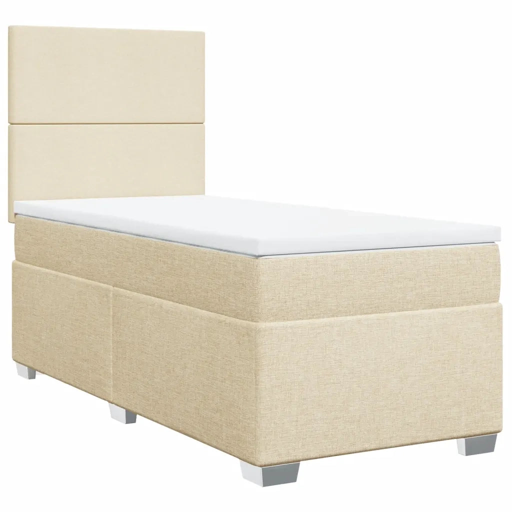 Giroletto a Molle con Materasso Crema 90x190 cm in Tessuto