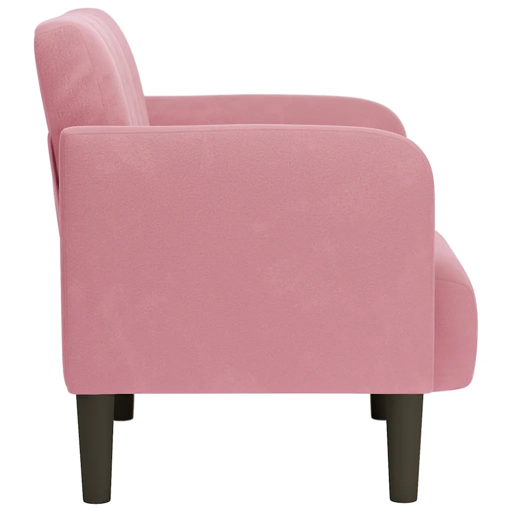 Divano Sedia con Braccioli Rosa 54 cm in Velluto 4100581