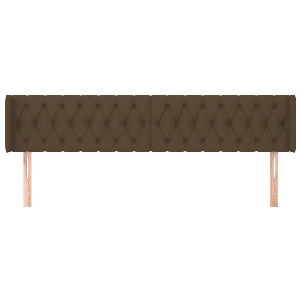 Testiera | Testata ad Orecchio Marrone Scuro 203x16x78/88 cm in Tessuto