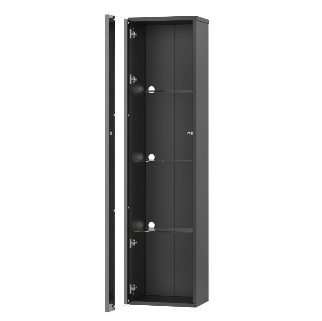 Vetrina da parete in vetro 40x29x170 cm nera， LED variabili， APP