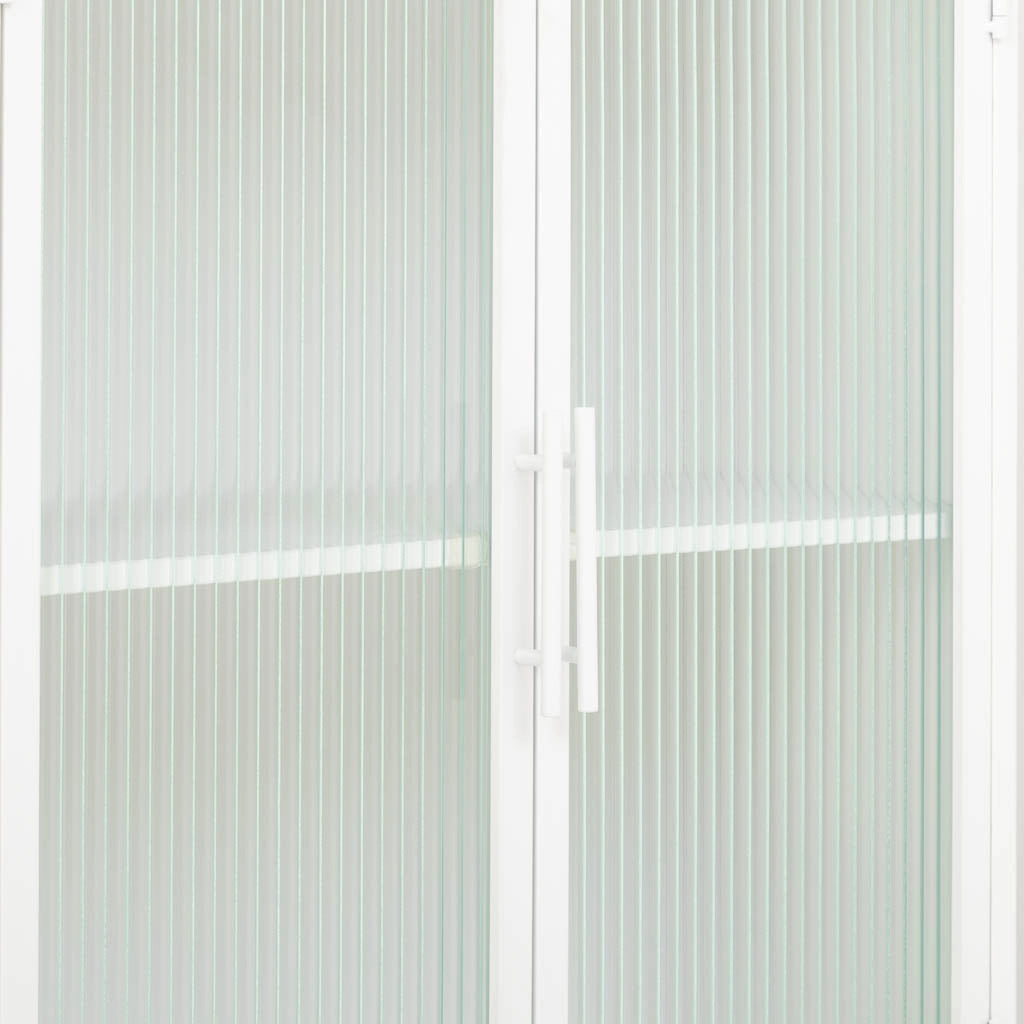 Vetrina in metallo bianco con 2 ante cm 65x38,5x105,5h