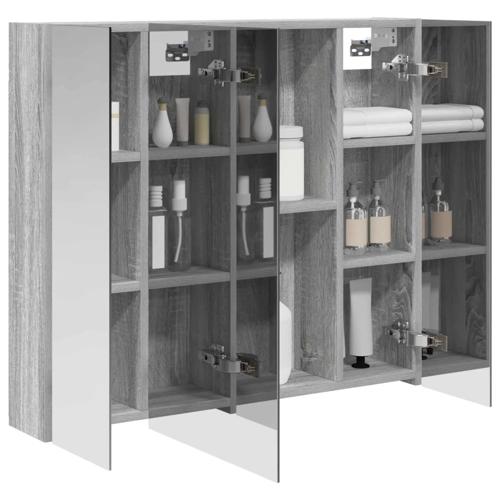 Mobiletto per specchio da bagno Grigio Sonoma 80 x 14.5 x 70 cm