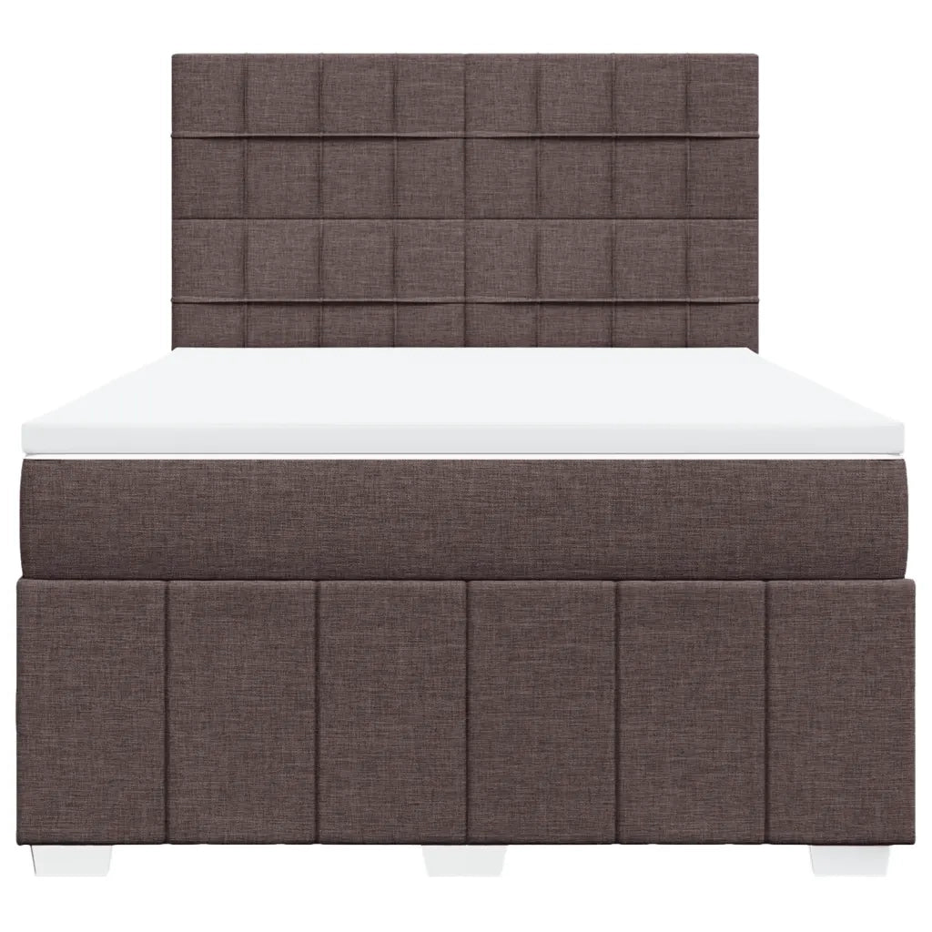 Giroletto a Molle con Materasso Marrone Scuro 140x190cm Tessuto 3291666