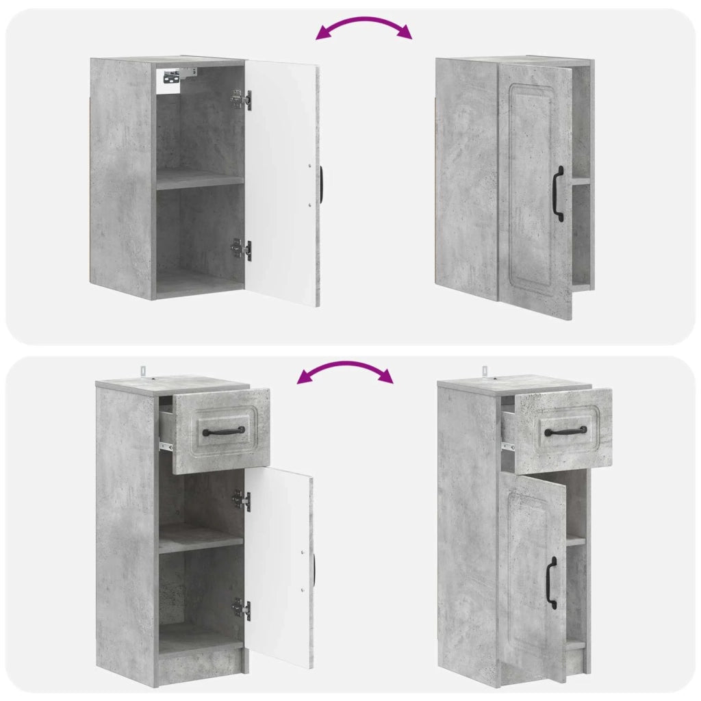 Set di armadietti da bagno in 3 pezzi UTRECHT Grigio Cemento 3417813