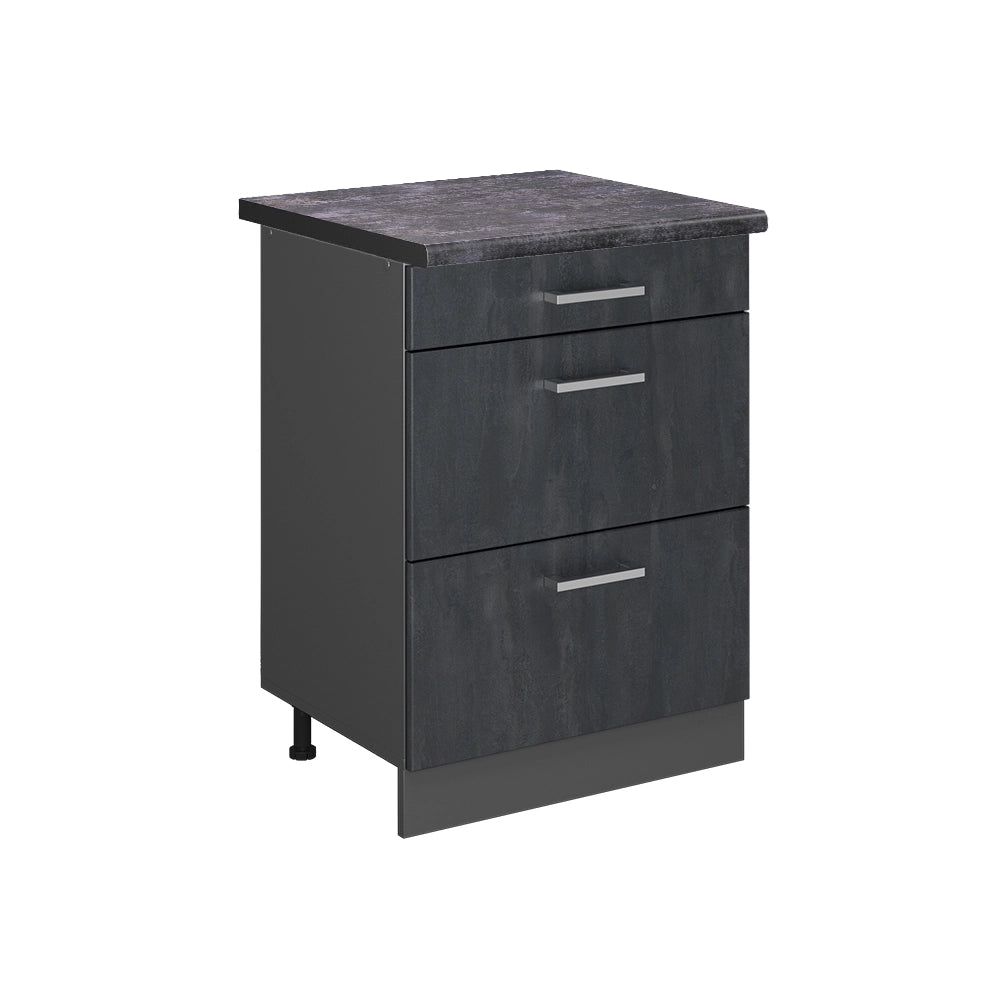 Vicco Mobiletto base per cucina Calcestruzzo nero 60 cm PL Antracite
