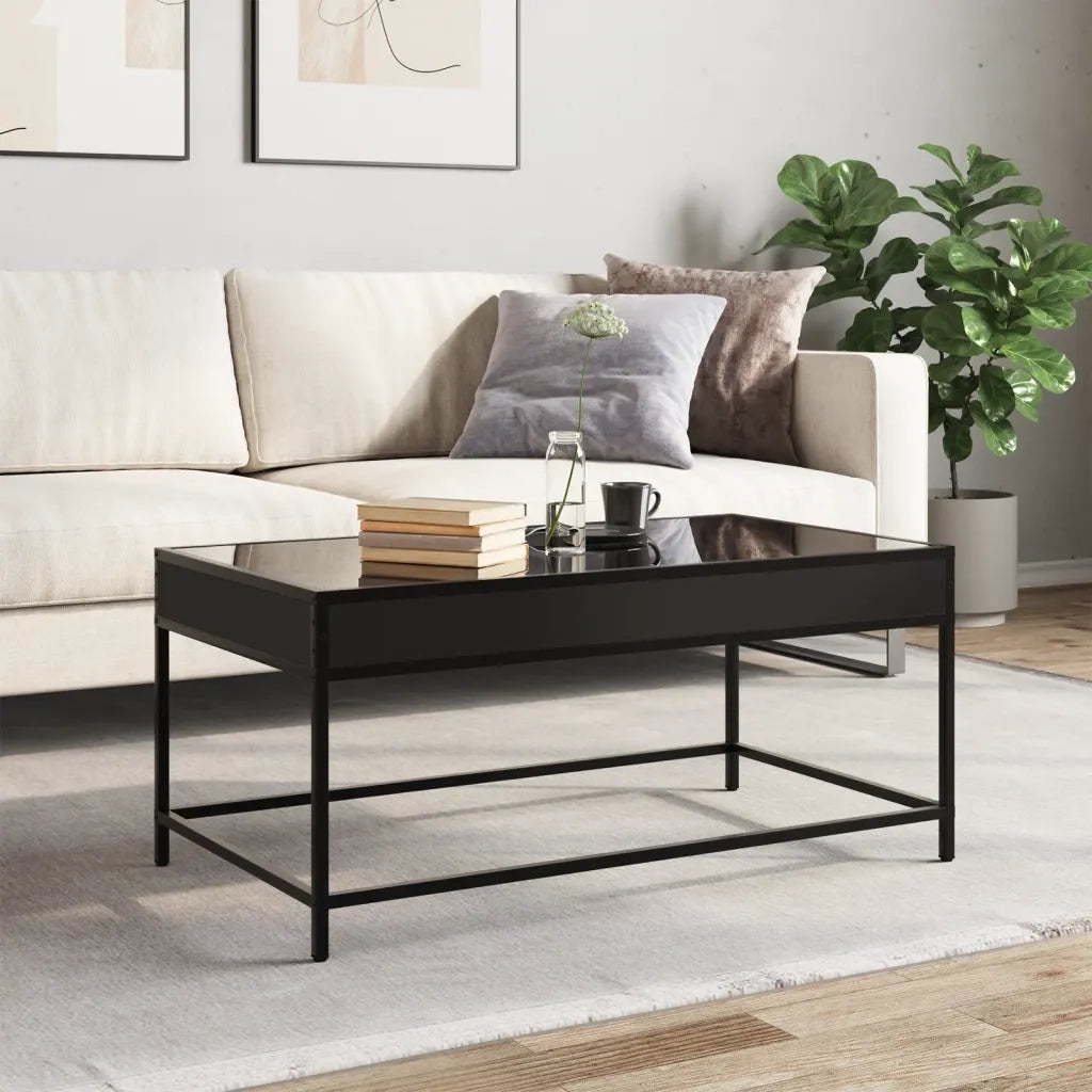 Tavolino da Salotto con LED Infinity Nero 90x50x41 cm 847687