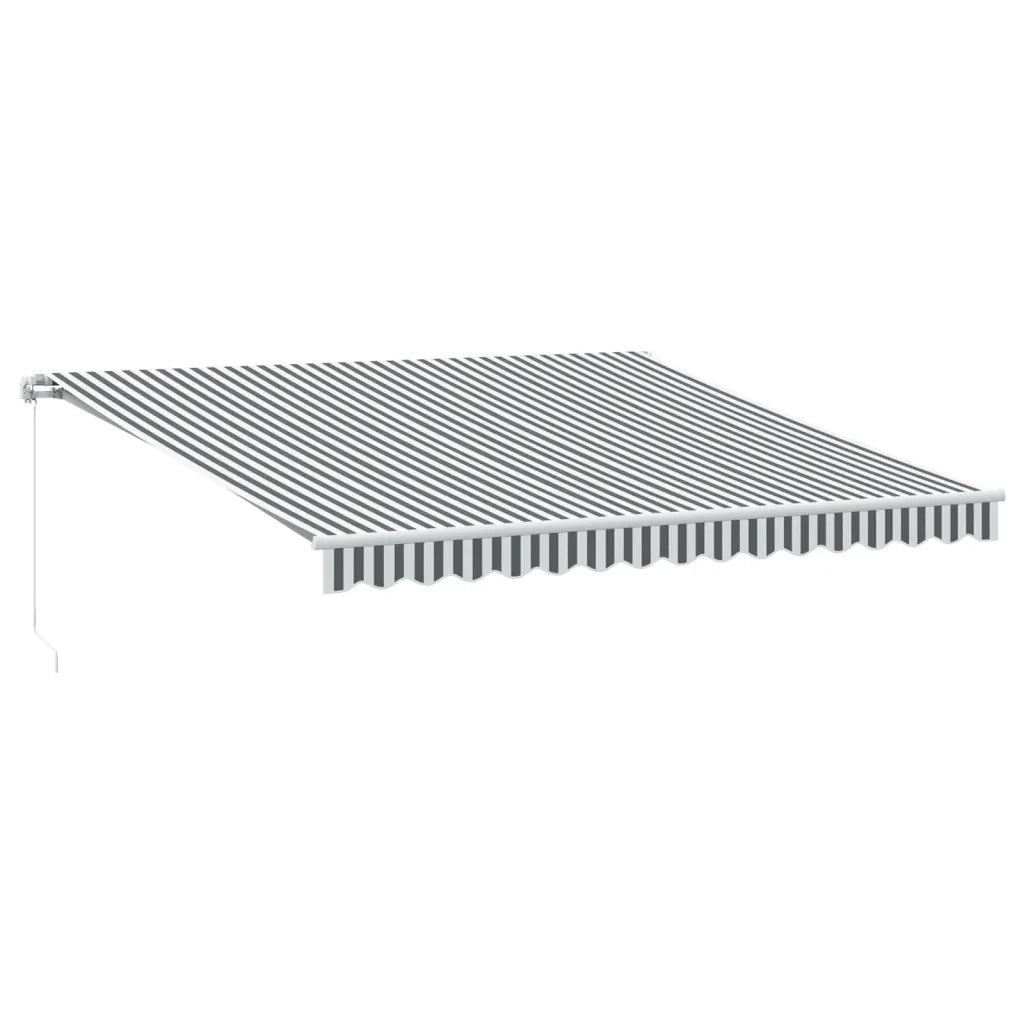 Tenda da Sole Retrattile Manuale Antracite e Bianco 400x350 cm 3215792