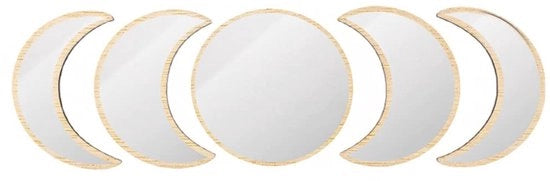 Set decorativo per parete da 5 pezzi - Stile scandinavo naturale - Decorazione bohemienne per camera da letto - Grigio/Bianco