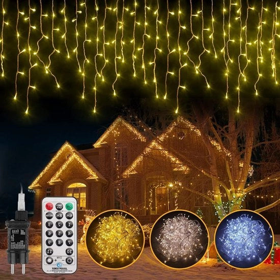 Luci di Natale a Led - 352 led - 10 m - 11 modi - IP44 - filo di rame - illuminazione esterna interna - 3 timers - 10 m - controllo a distanza