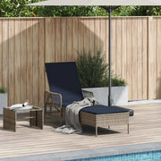 Lettino da sole Grigio e Blu Navy 200 x 55 x 92 cm polyrattan 365431
