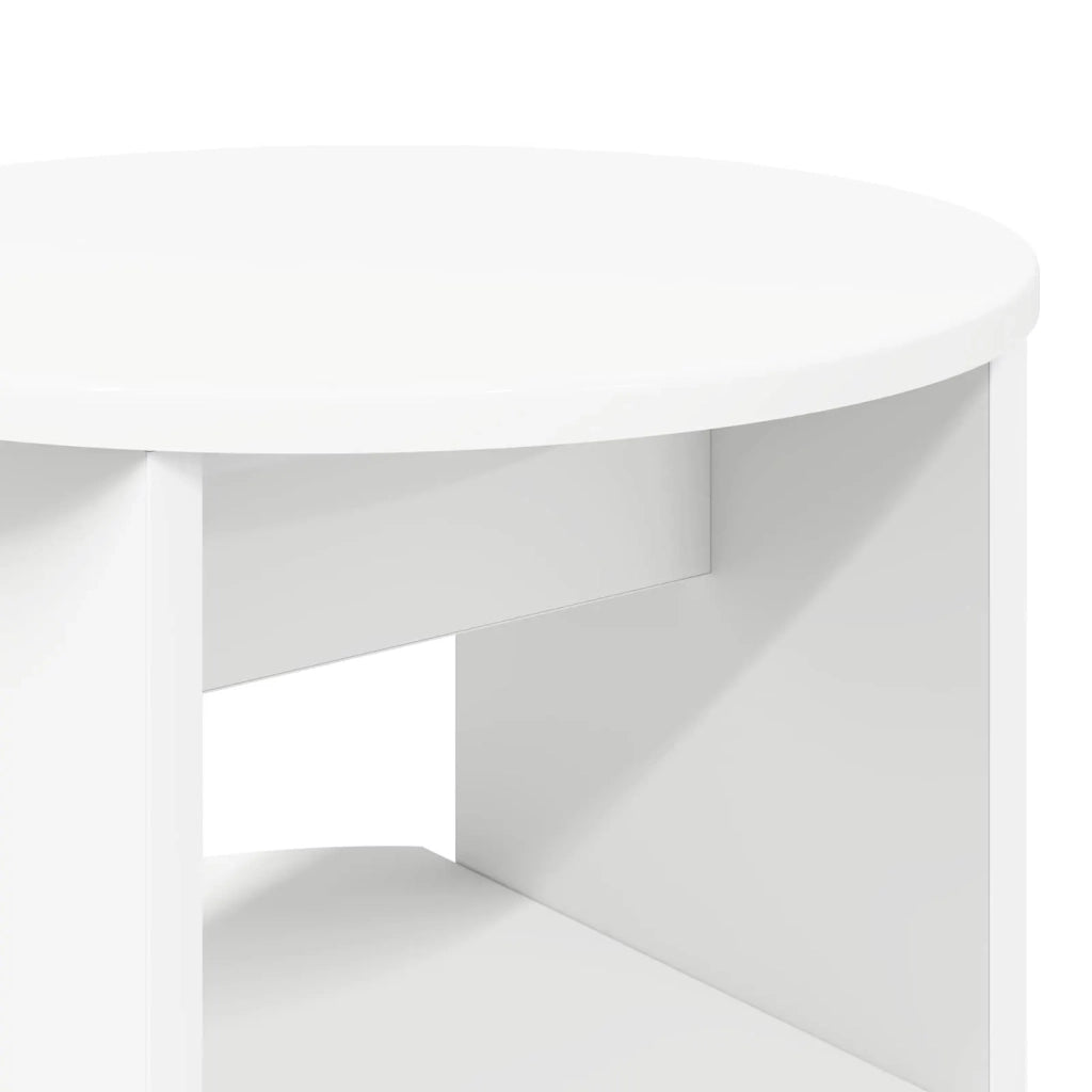 Mobile laterale Bianco Ø40 x 50 cm Legno ingegnerizzato 899816