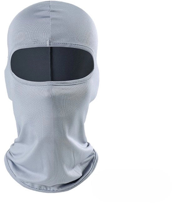 Due pezzi di maschera per vento per bicicletta, copertura completa di respirazione per il collo sportivo, copertura per motocicletta crema solare per il capo, adatta per l'uso all'aperto in bicicletta - Grigio chiaro