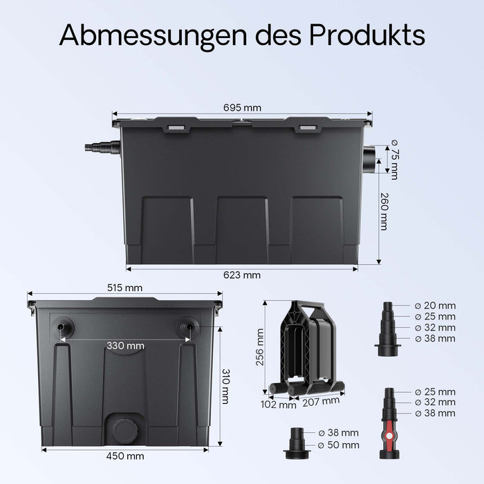 Filtro a camera per laghetto CBF-550 L per filtrazione di max 60.000 l