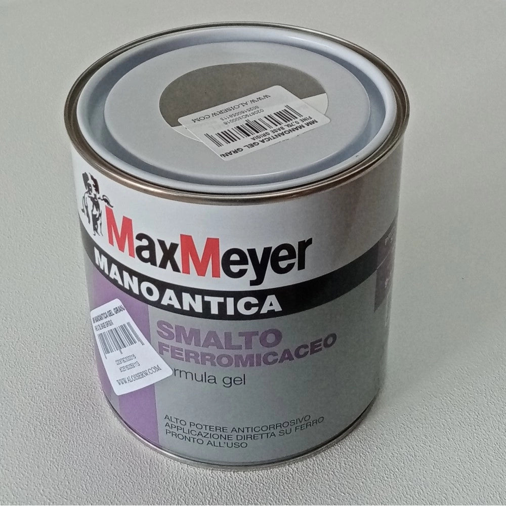 Manoantica gel grana fine 2,5lt smalto ferro micaceo in varie colorazioni, colori manoantica marron glace'