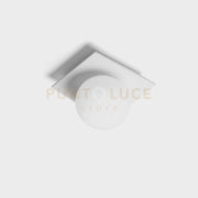 CICLADI lampada da soffitto 1 Luce in gesso bianca attacco GX53 21x21cm
