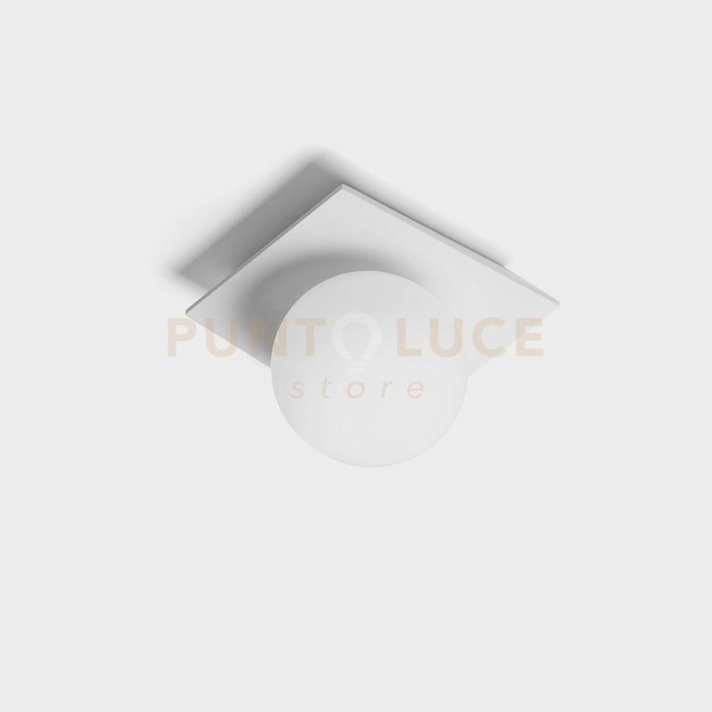 CICLADI lampada da soffitto 1 Luce in gesso bianca attacco GX53 21x21cm