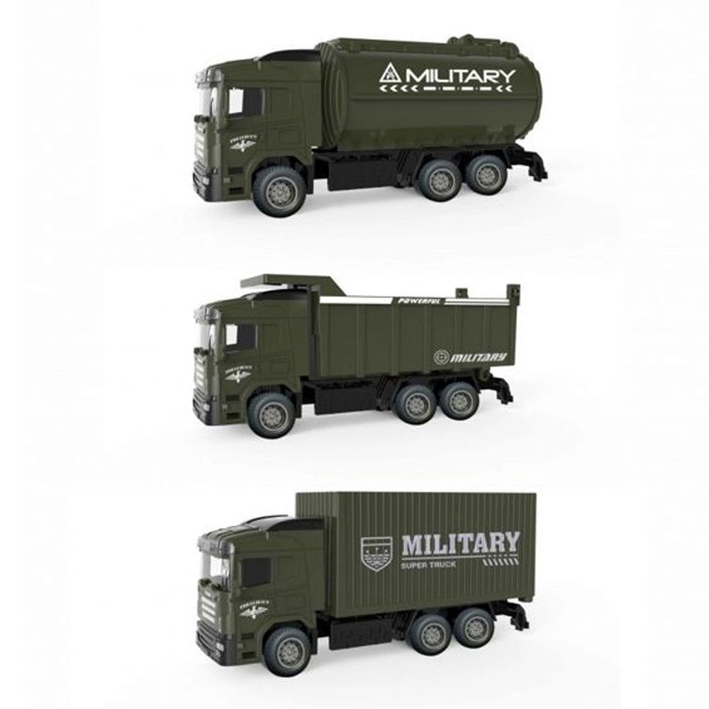 Trade Shop - Macchinina Giocattolo Educativo Per Bambini Camion Mezzi Militari Metal Lux -