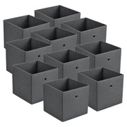 Set di 10 Scatole Pieghevoli Portaoggetti in Tessuto 28 x 30 x 30 cm - Grigio Scuro [en.casa]