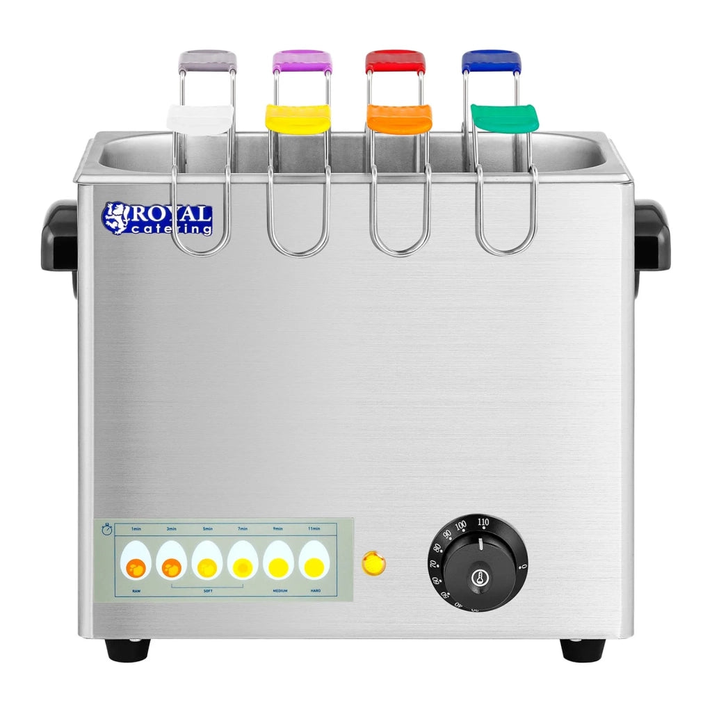 Cuociuova elettrico professionale con portauova 2600 watt può contenere fino a 8 uova acciaio inox 8 cucchiai per uova 4 portauova 140003950