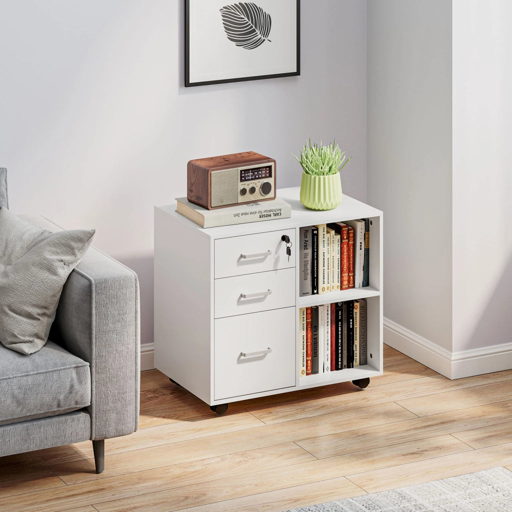 Cassettiera per stampante con 3 cassetti ¨C zephmum ¨C bianco 60x40x56cm