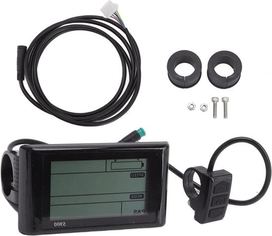 Pannello Display LCD Bicicletta Elettrica - Registrazione in Tempo Reale - 24V 36V 48V S900 - Per Scooter e Ciclismo.