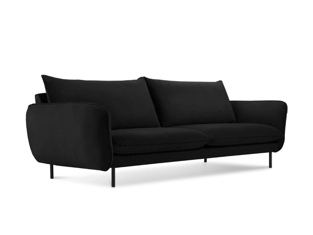 Cosmopolitan Design - Divano "Vienna" 3 posti in velluto nero 