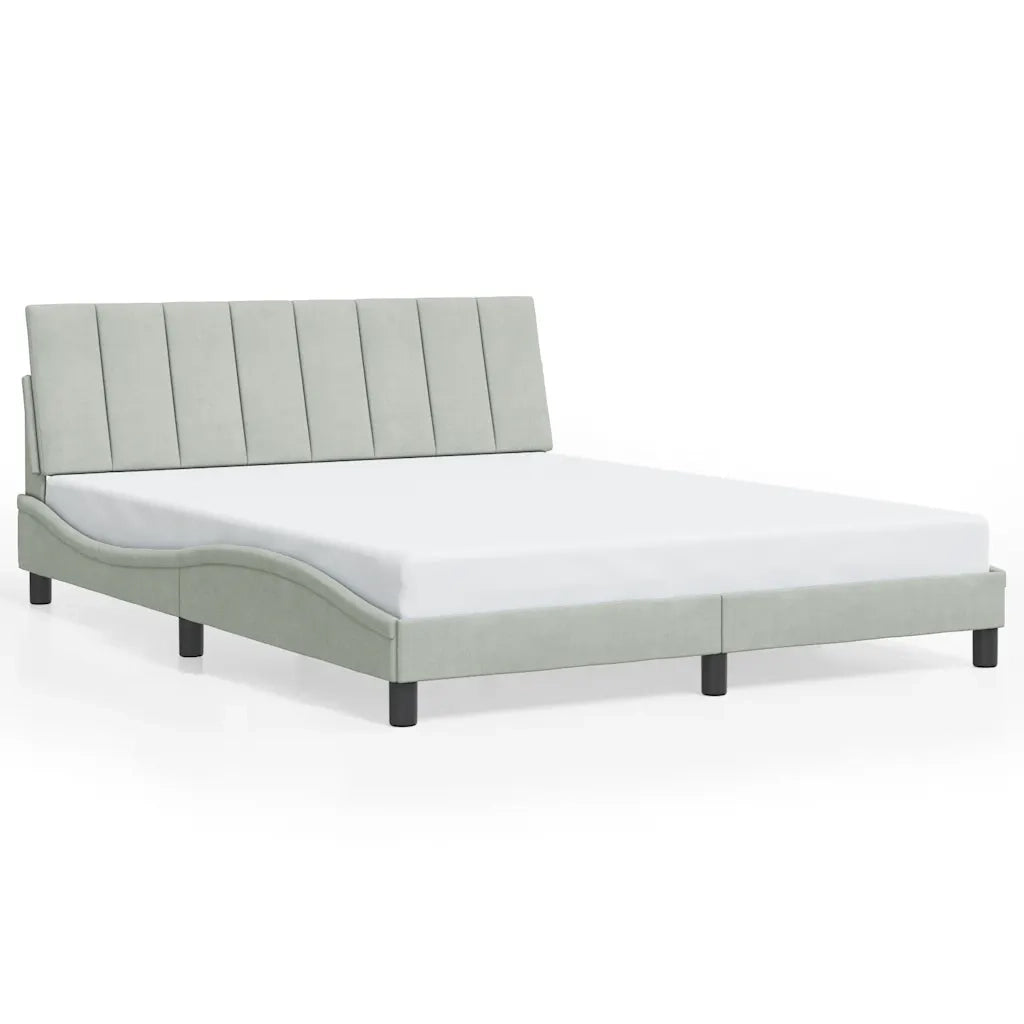 Giroletto senza Materasso Hanko Grigio Chiaro 160x200 cm Velluto 3207855