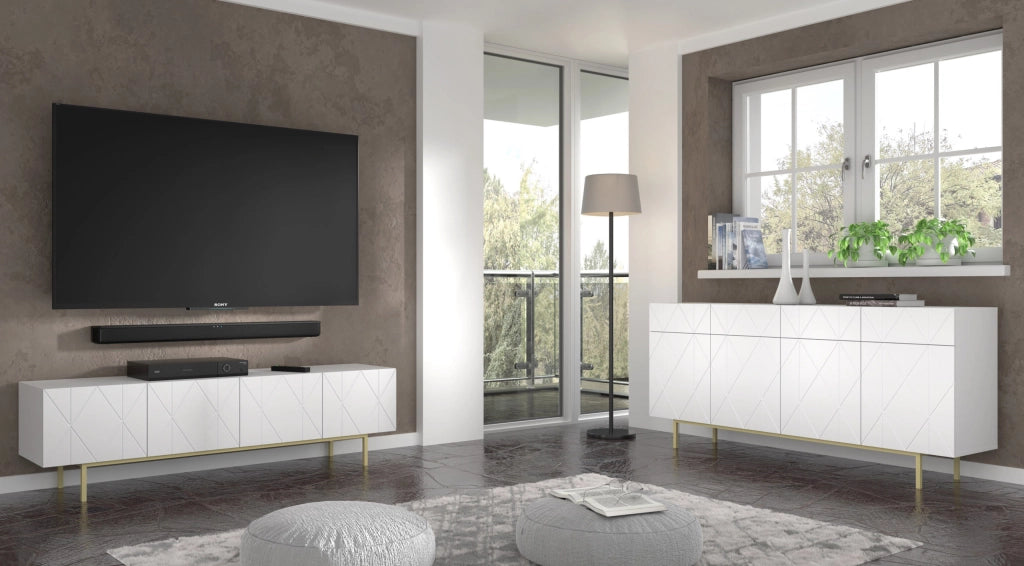 MOBILE KAIRO PORTA TV 180 4D BIANCO OPACO