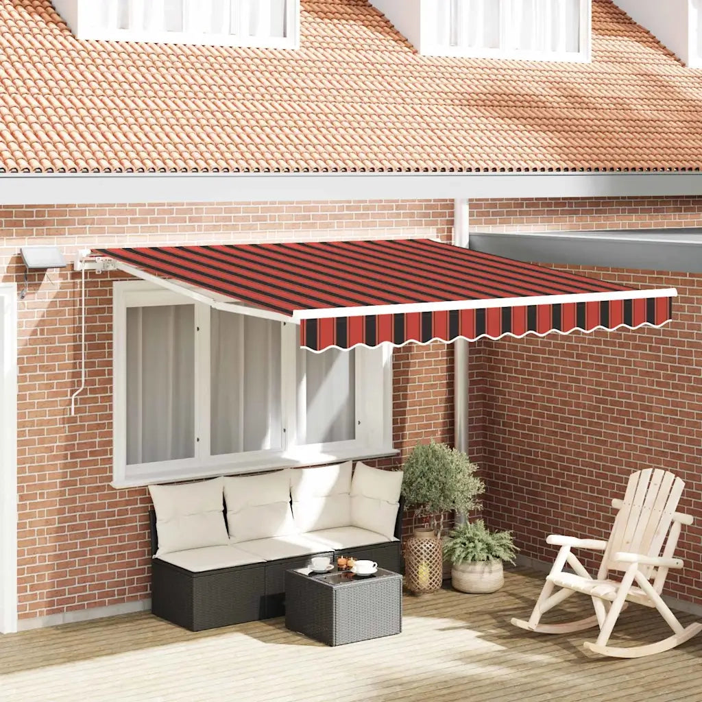 Tenda retrattile-Tenda parasole per balcone arancione e marrone 300 x 250 cm 797272