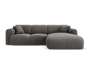 Cosmopolitan Design - Divano angolare destro "Nolio" 4 posti in ciniglia grigio 