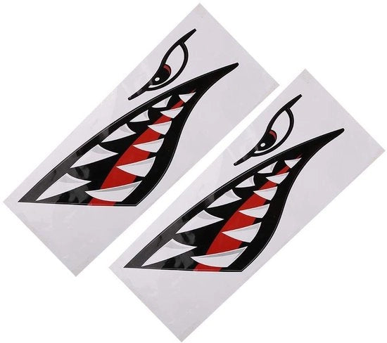 Decal per Haaientanden - Sticker Acquaplastico - Decorazione DIY Divertente - Adatto per Kajak/Canoe/Barca da Pesca - PVC Premium - Facile da Applicare - Sticker per Barca