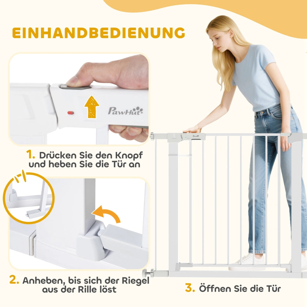 Cancelletto di sicurezza ¨C Xylo ¨C metallo bianco, 76-97 cm, montaggio senza forare