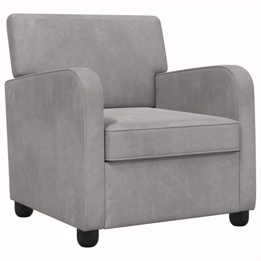 Poltrona Grigio Chiaro Velluto 42043412